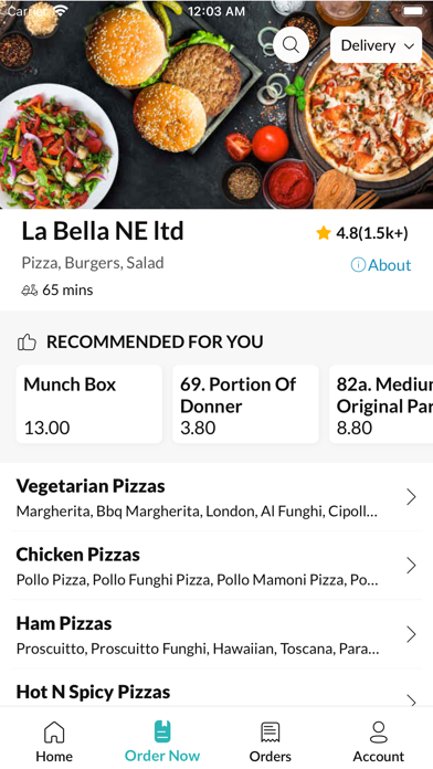 La Bella Pizzeria. Screenshot
