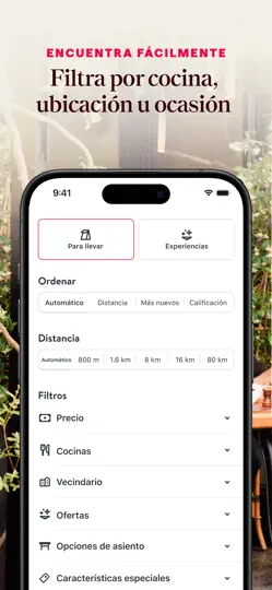 Captura de pantalla de OpenTable en iPhone 3