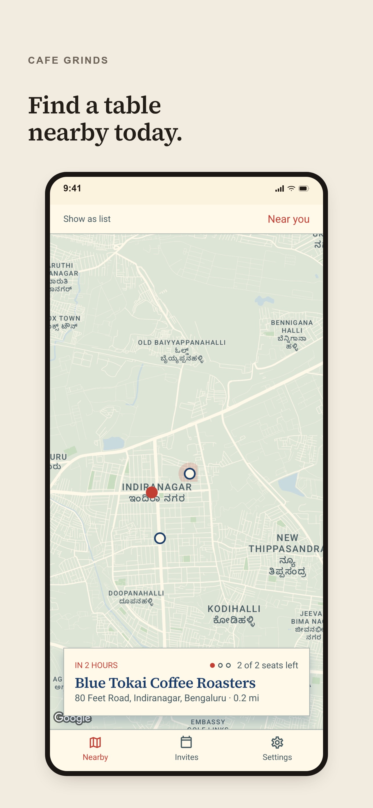 Screenshot 1 of CafeGrinds for Remote Workers