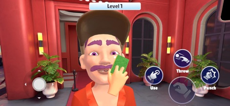 I Am Security - Experience the app's lighthearted interactions, like using a sponge on a guest's face, highlighting the diverse ways users can engage with characters.