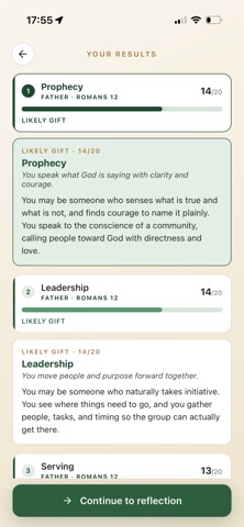 Spiritual Gifts Assessment screenshot