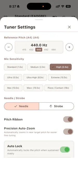 Pulsar Tuner: Classical Guitar screenshot 2
