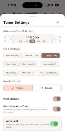 Pulsar Tuner: Classical Guitar iPhone screenshot