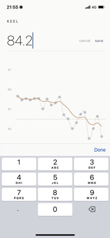 Keel: Weight Tracker iPhone screenshot