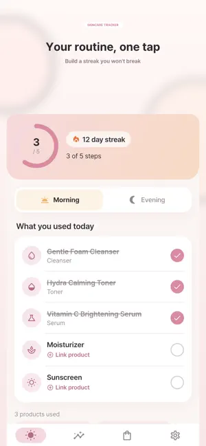 Skincare Tracker: Routine Log screenshot 1
