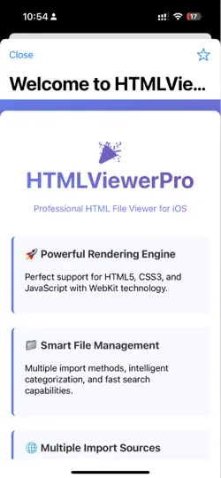 Capture d'écran de HTMLViewer Pro+ sur iPhone 1
