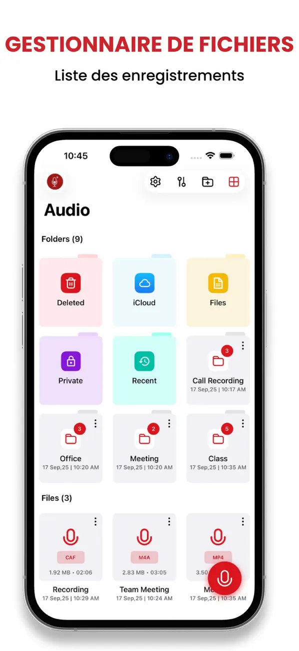 Screenshot #1 pour Recorder Plus : Voice Recorder