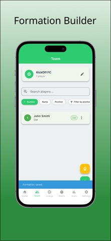 KickOff - Soccer Team Manager iPhone screenshot