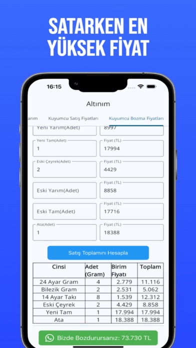 Altınım - Altın Fiyat Takibi Screenshot