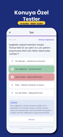 GÜNEŞ AI:KPSS YKS SORU BANKASI iPhone screenshot