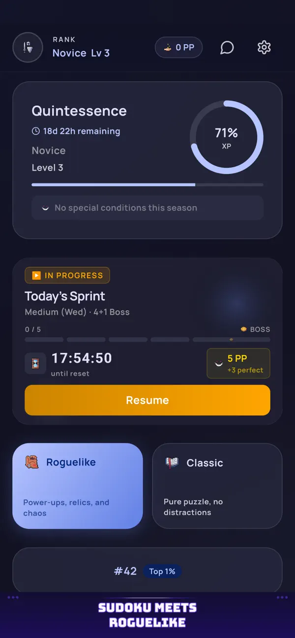 Screenshot #1 pour Rogue Sudoku: Puzzle Roguelike