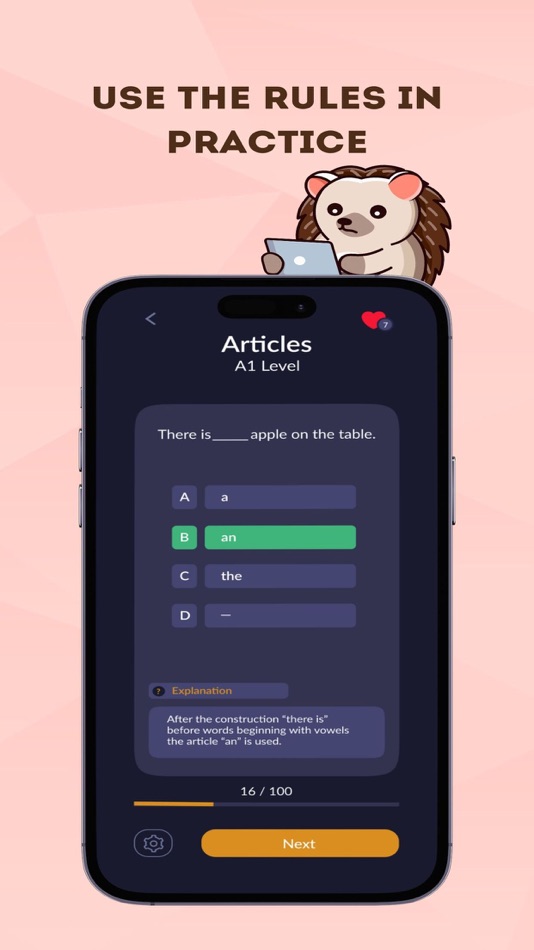 #4. Hedgie: Learn English Grammar (iOS) 由: Ilya Prudnikau