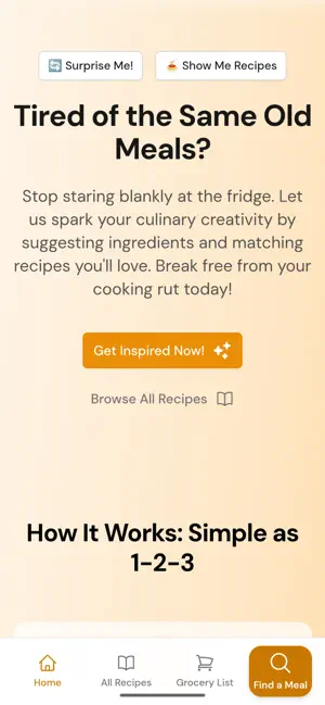 Meal Finder: Infinite Recipes screenshot 1