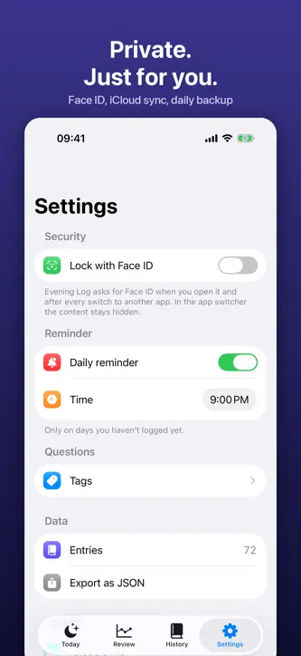 Evening Log: Daily Check-in screenshot 6