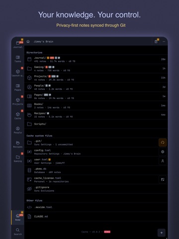 Cache - Markdown Notes iPad screenshot