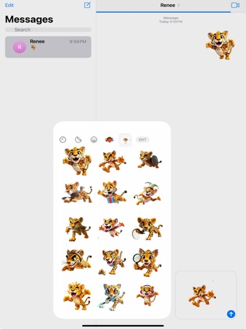 Pouncing Leopard Stickers iPad screenshot