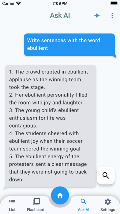 Exam Vocabulary Screenshot