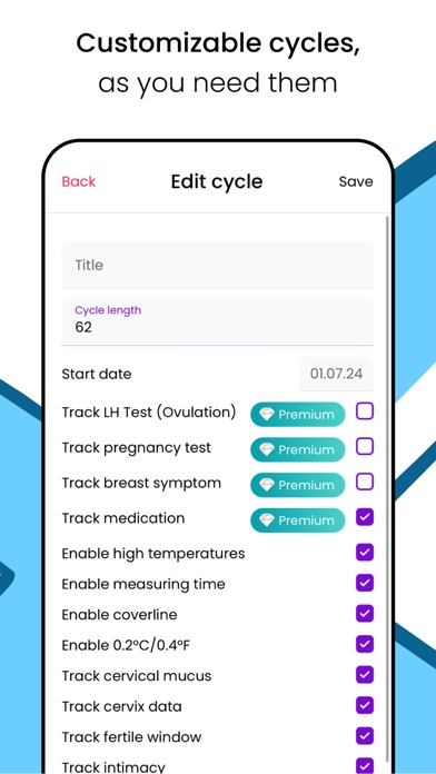 Lutea - cycle charting app Screenshot