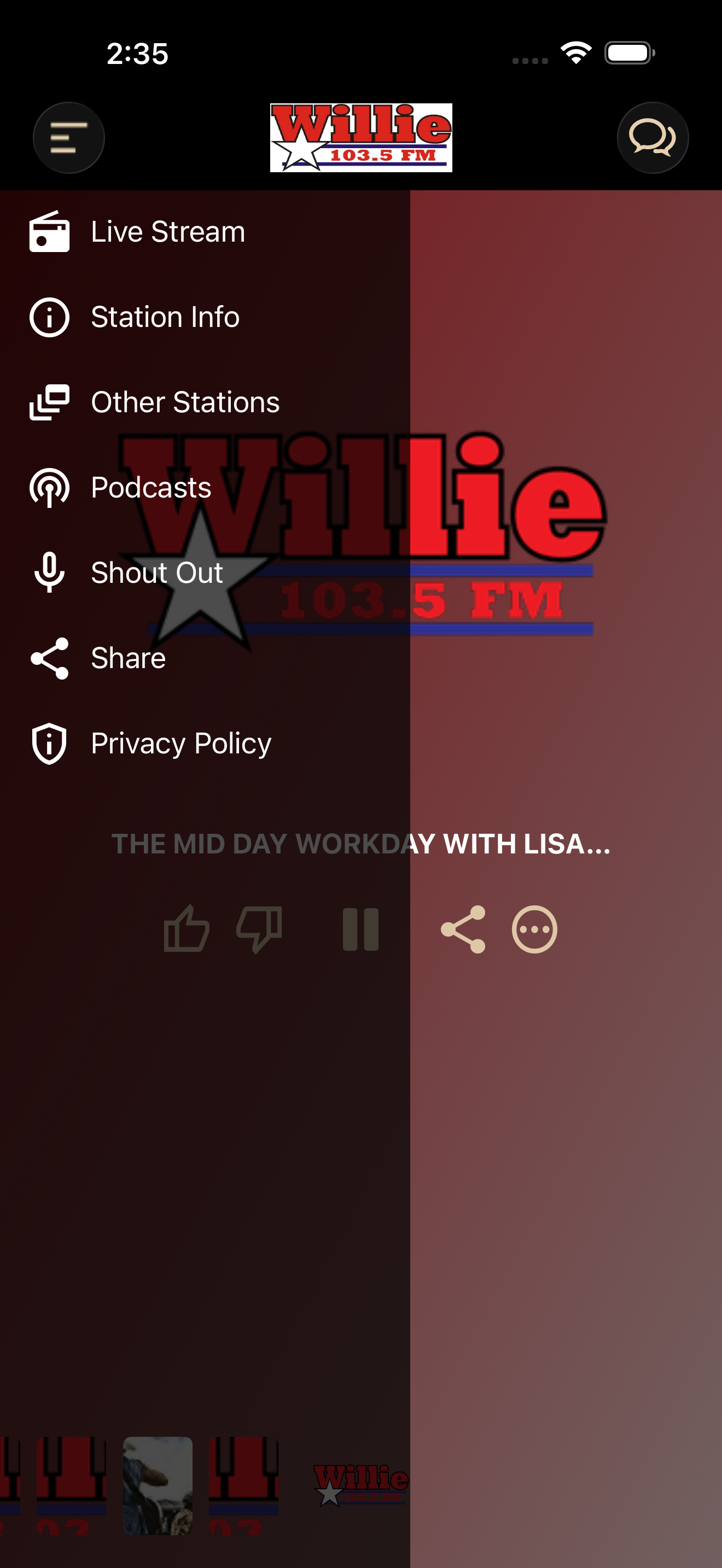 Willie 103.5 screenshot 2