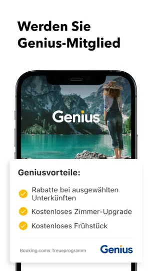 Screenshot von Booking.com: Hotel Angebote auf dem iPhone 7