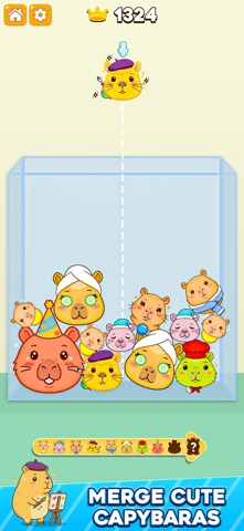 Capybara Merge – Drop Puzzle Screenshot 1 of 4