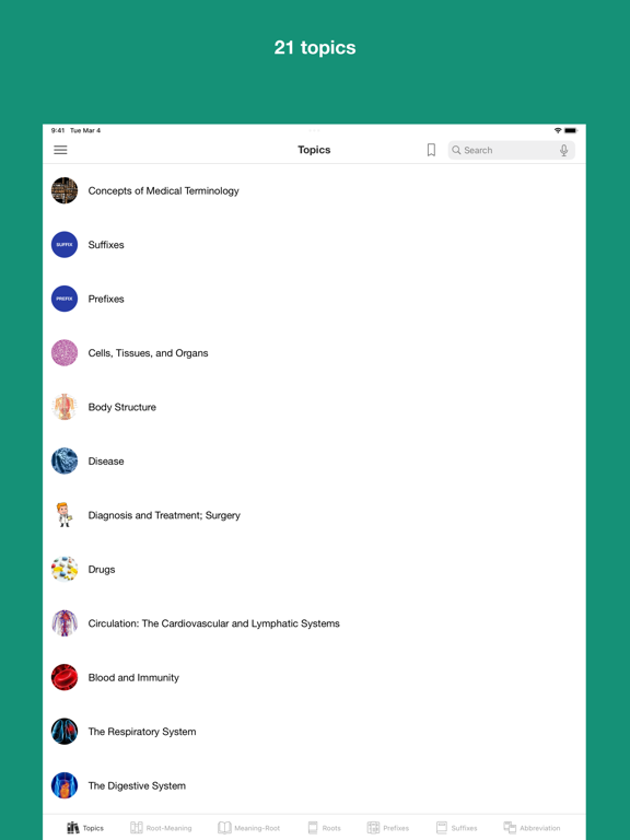 Screenshot #4 pour Medical terminology - roots