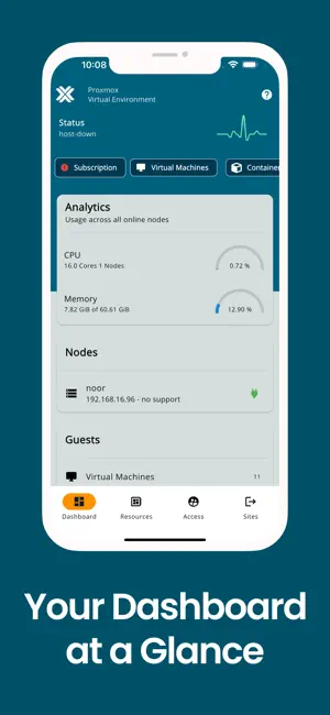 Proxmox VE Companion iPhone screenshot 1