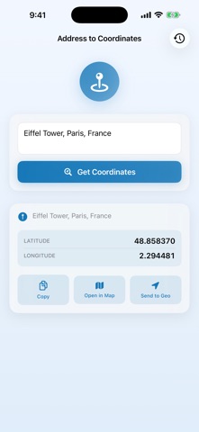 Addr: Address to Lat/Long iPhone screenshot