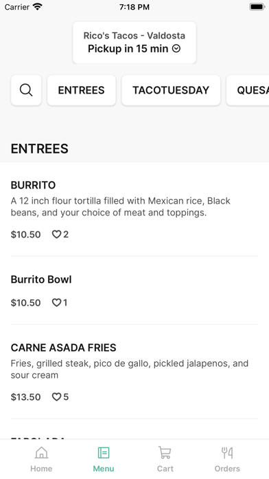 Rico's Tacos iPhone screenshot 2 - Food & Drink app