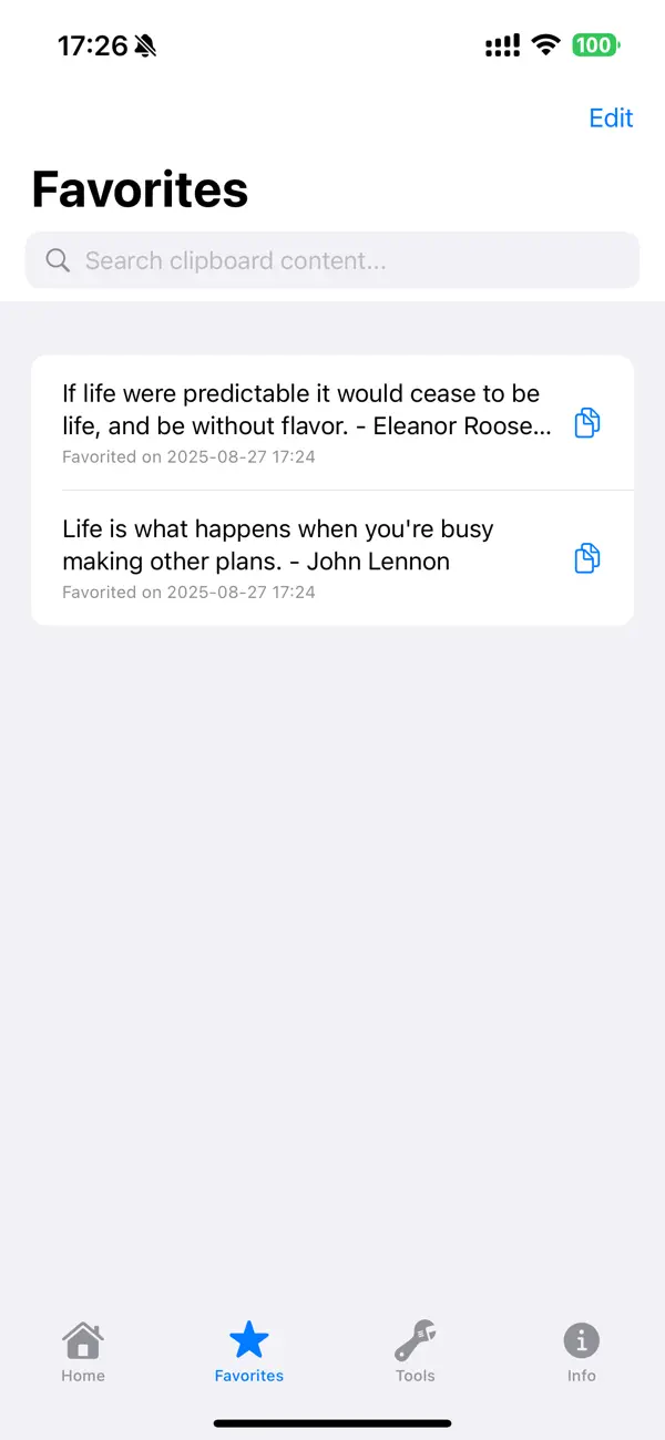 Screenshot #2 pour Mini Clipboard
