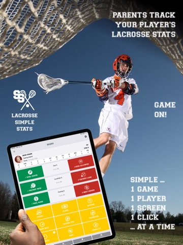 Lacrosse Simple Stats Tracker iPad screenshot