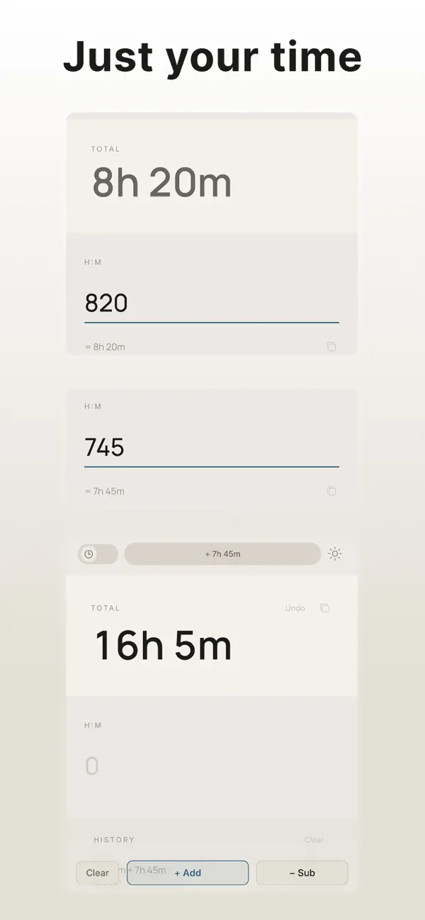 Screenshot #2 pour Tasu - Time Calculator