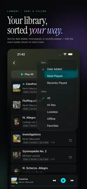 PureBit: Hi-Res Music Player screenshot 2
