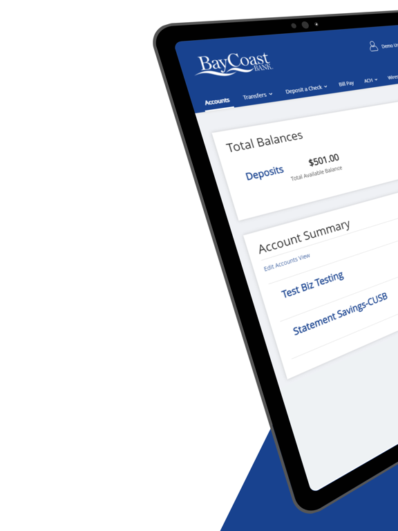 BayCoast Bank Business Mobile iPad screenshot 8 - Finance app