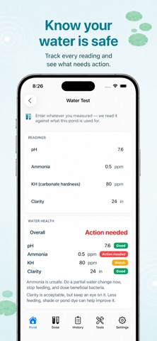Pond Care: Measure & Dose iPhone screenshot