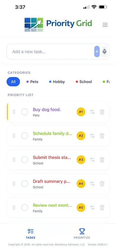 Priority Grid - Manage Tasks screenshot 2