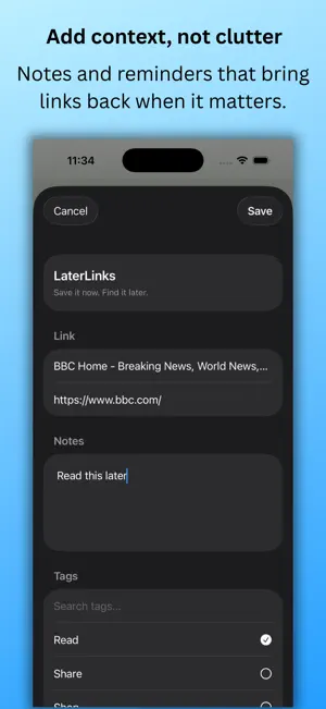 LaterLinks: Ready when you are screenshot 3