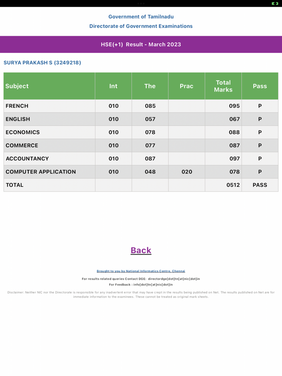 Screenshot #6 pour TN HSE(+1) Result
