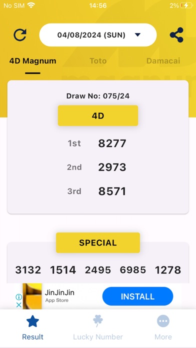 Screenshot #1 pour Malaysia 4D results Live