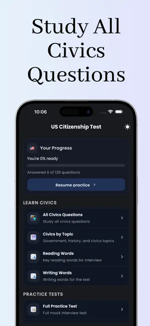 US Citizenship Test Prep. 2026 screenshot 1