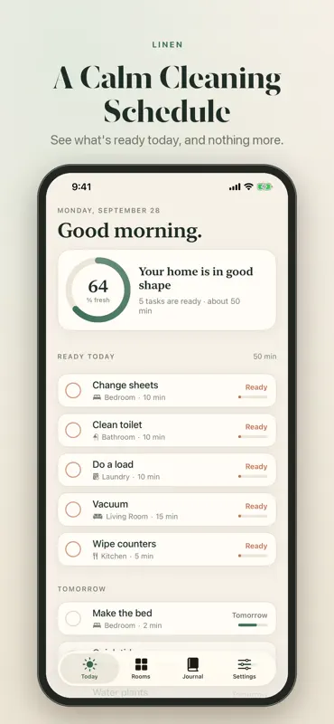Linen: Home Cleaning Schedule screenshot 1 of 7
