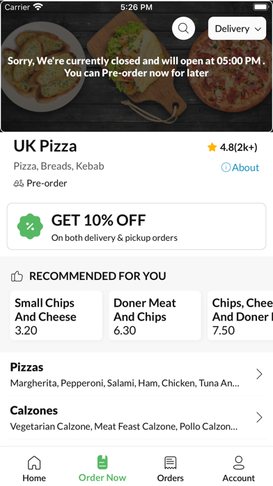 UK Pizza Screenshot