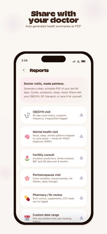 Girl Harmony: Period Tracker iPhone screenshot