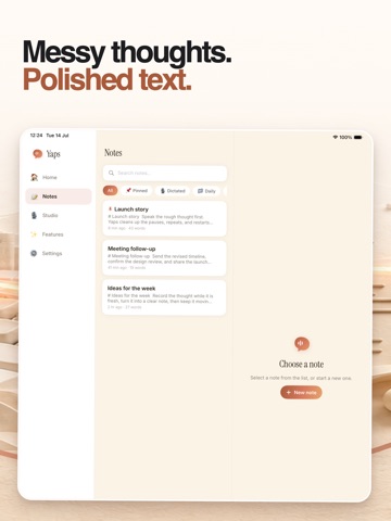 Yaps: AI Voice Typing Keyboard iPad screenshot