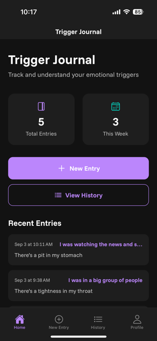 Trigger Journal Screenshot 1 of 3