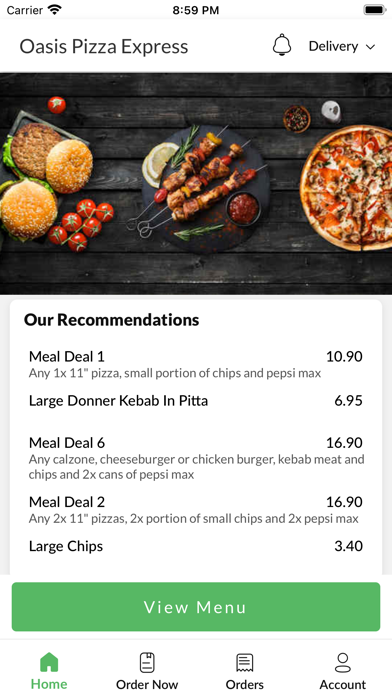 Oasis Pizza Express Screenshot