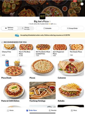 Big Joe's Pizza iPad screenshot