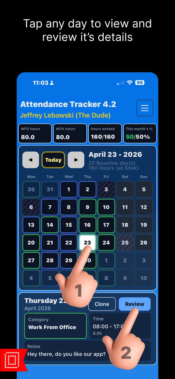 Screenshot #2 pour Attendance Tracker (AT)