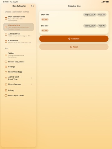 The Date Calculator PRO iPad screenshot