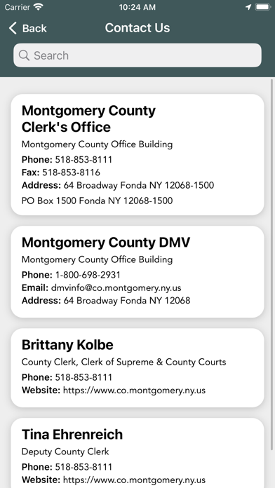 Montgomery County Clerk & DMV Screenshot